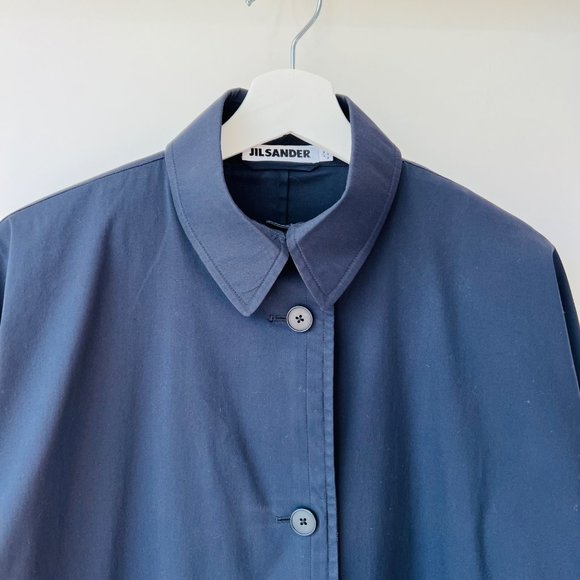 ❤️ Jil Sander Dolman sleeves Collared shirt in Navy Blue, Size 38 - Picture 5 of 8